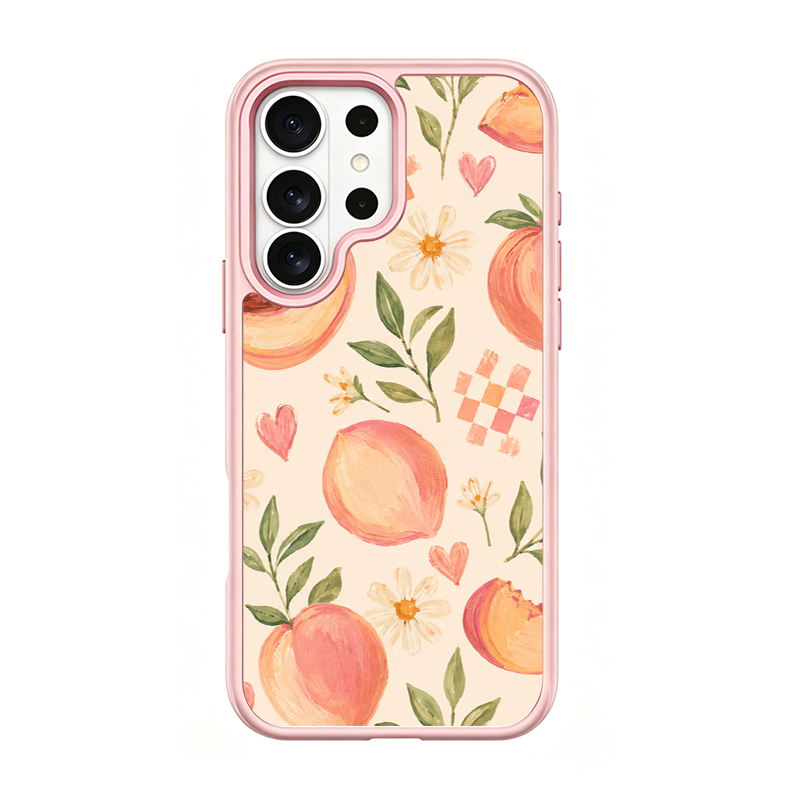 Peach Patchwork Pink phone case for Samsung S25 Ultra
