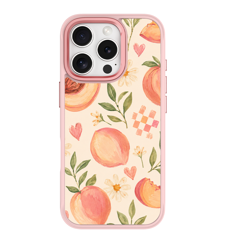 Peach Patchwork Pink phone case for iPhone 16 Plus
