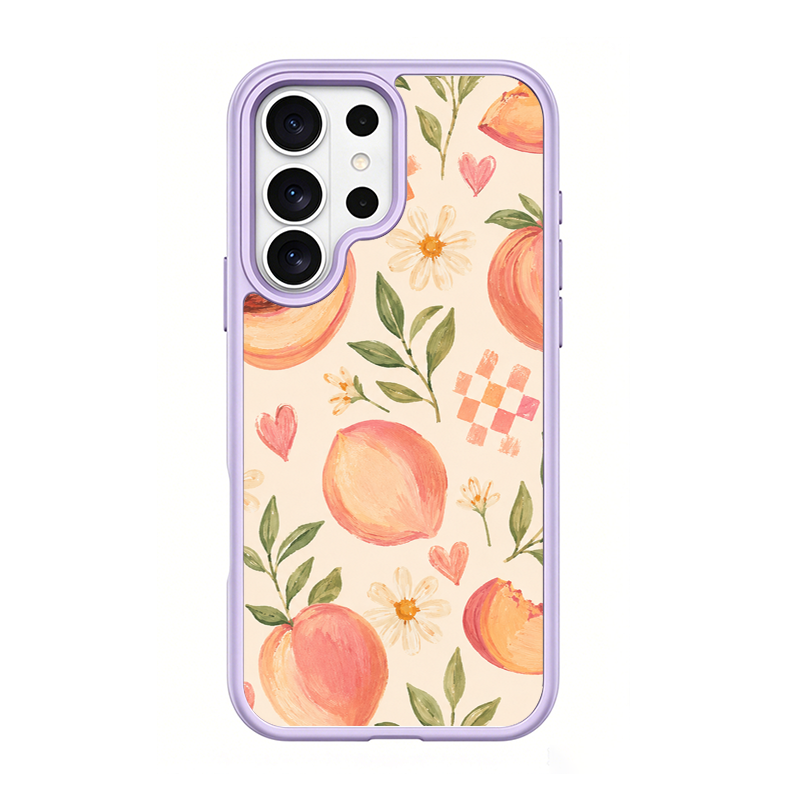 Peach Patchwork Purple phone case for Samsung S25 Ultra