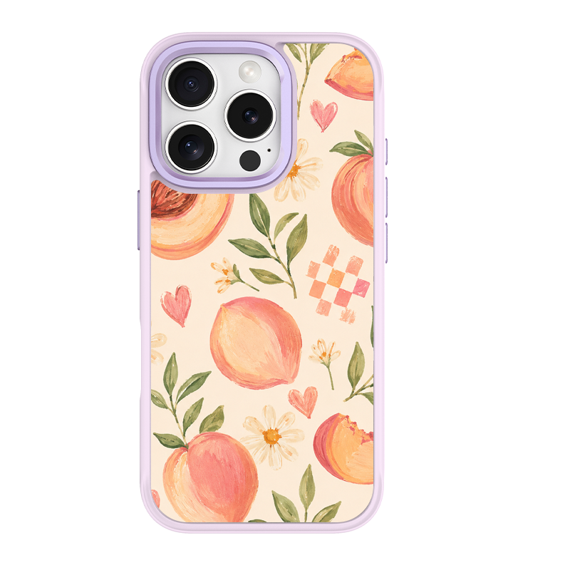 Peach Patchwork Purple phone case for iPhone 15 Pro Max