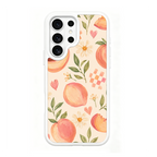 Peach Patchwork White phone case for Samsung S25 Ultra