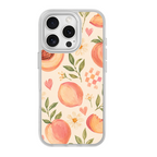 Peach Patchwork White phone case for iPhone 15