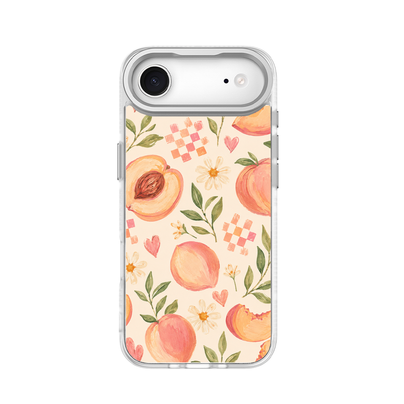 Peach Patchwork White phone case for iPhone 17 Air
