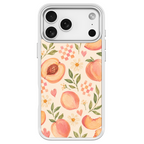 Peach Patchwork White phone case for iPhone 17 Pro Max
