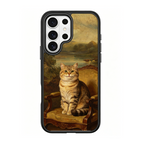 Regal Tabby Cat Portrait Black phone case for Samsung S26 Ultra