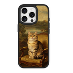 Regal Tabby Cat Portrait Black phone case for iPhone 15 Plus