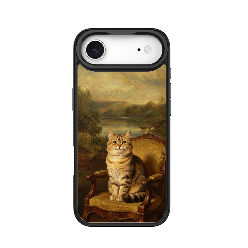 Regal Tabby Cat Portrait Black phone case for iPhone 17 Air