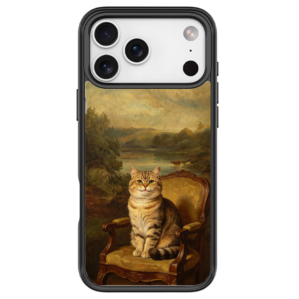 Regal Tabby Cat Portrait Black phone case for iPhone 17 Pro Max