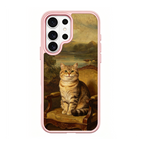 Regal Tabby Cat Portrait Pink phone case for Samsung S25 Ultra