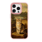 Regal Tabby Cat Portrait Pink phone case for iPhone 15 Pro