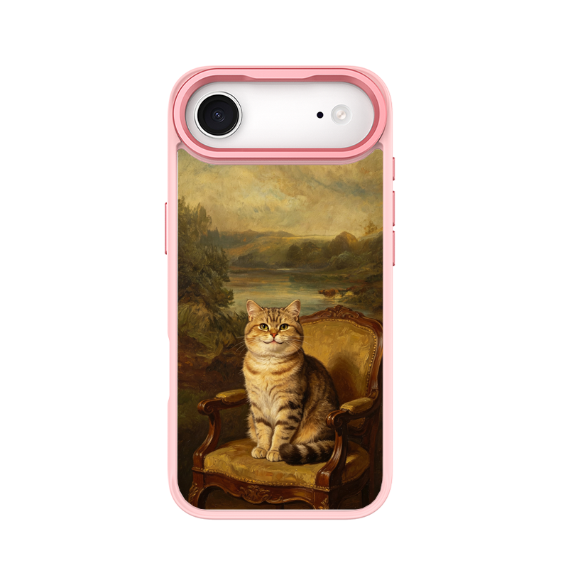 Regal Tabby Cat Portrait Pink phone case for iPhone 17 Air