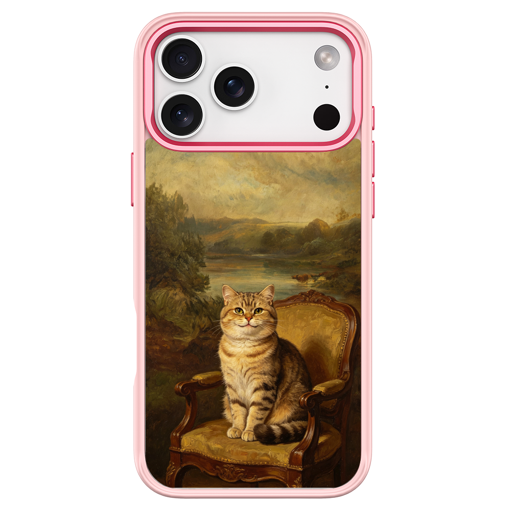 Regal Tabby Cat Portrait Pink phone case for iPhone 18 Pro Max