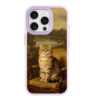 Regal Tabby Cat Portrait Purple phone case for iPhone 16 Plus