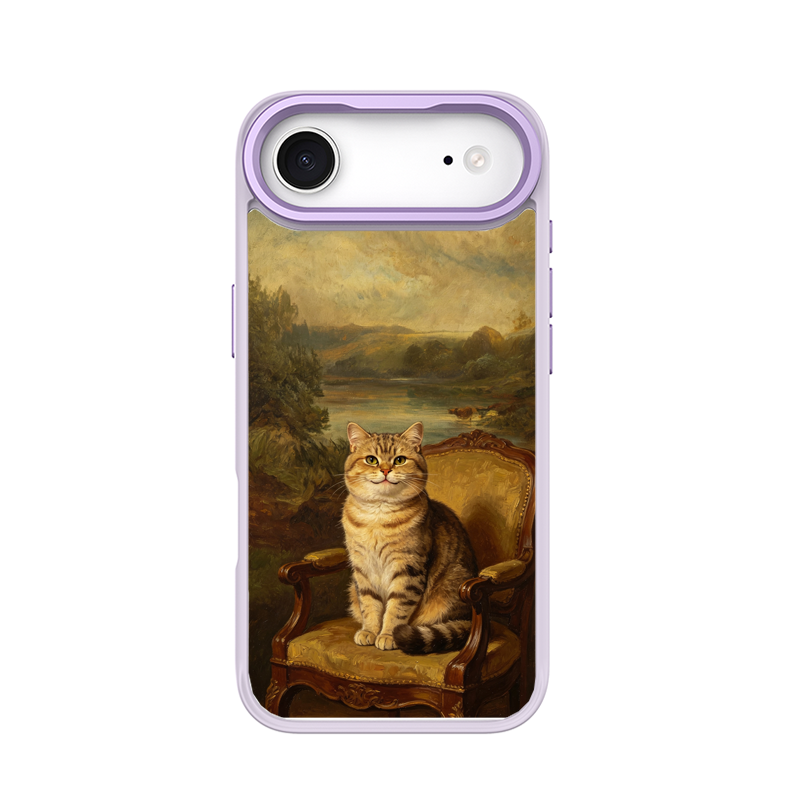 Regal Tabby Cat Portrait Purple phone case for iPhone 17 Air