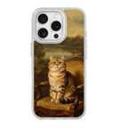 Regal Tabby Cat Portrait White phone case for iPhone 15
