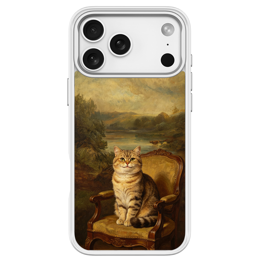 Regal Tabby Cat Portrait White phone case for iPhone 18 Pro Max