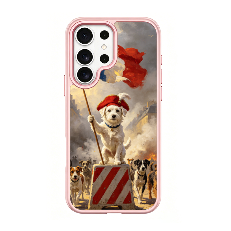 Revolution Pup, dog Uprising Pink phone case for Samsung S26 Ultra