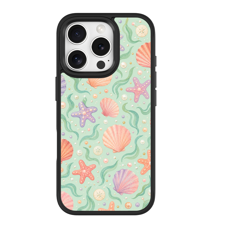 Seashell Social Black phone case for iPhone 16 Pro