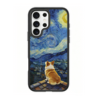 Starry Night Corgi Black phone case for Samsung S26 Ultra