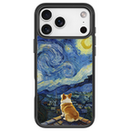 Starry Night Corgi Black phone case for iPhone 17
