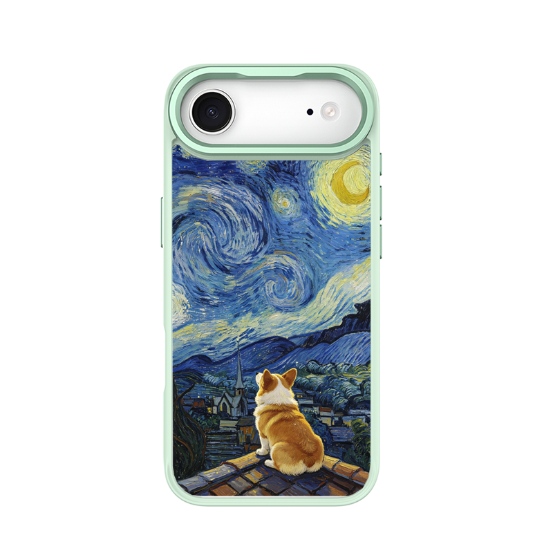 Starry Night Corgi Green phone case for iPhone 17 Air