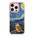 Starry Night Corgi Pink phone case for iPhone 16 Pro