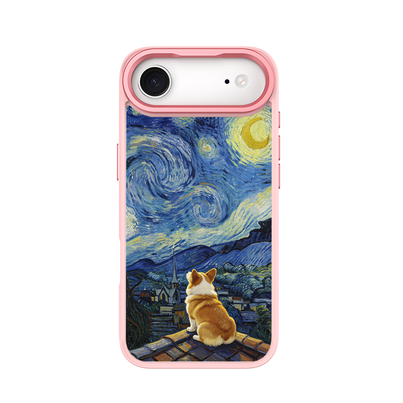 Starry Night Corgi Pink phone case for iPhone 17 Air