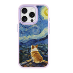 Starry Night Corgi Purple phone case for iPhone 16 Plus