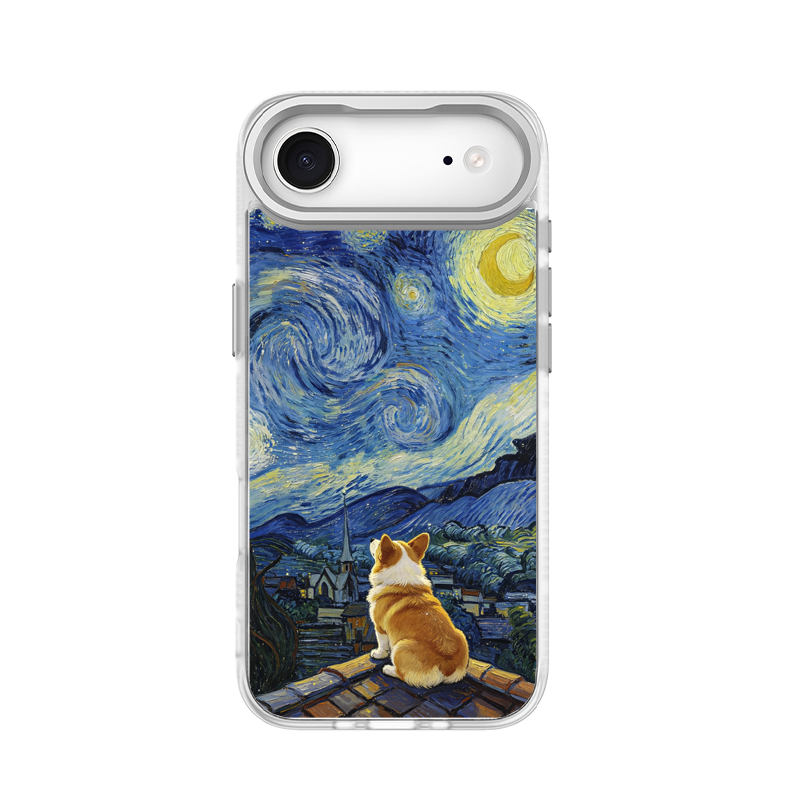 Starry Night Corgi White phone case for iPhone 17 Air