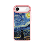 Starry Night Tuxedo Cat Pink phone case for iPhone 17 Air