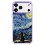 Starry Night Tuxedo Cat Purple phone case for iPhone 17 Pro Max