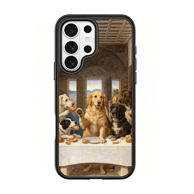 The Last Supper Dogs Black phone case for Samsung S25 Ultra