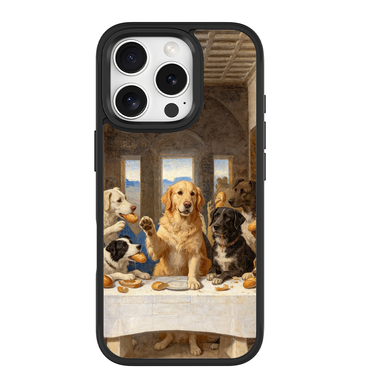 The Last Supper Dogs Black phone case for iPhone 16 Pro