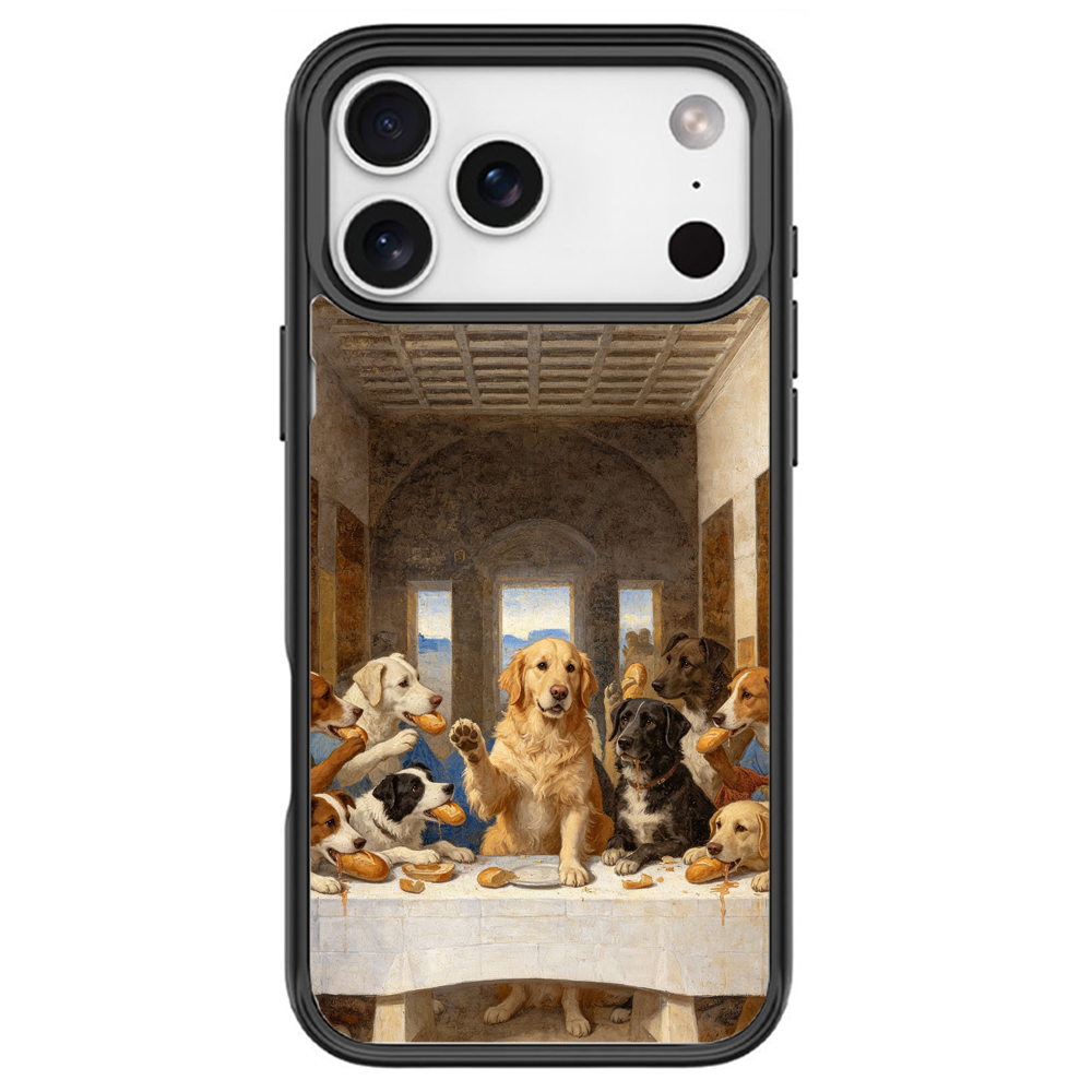 The Last Supper Dogs Black phone case for iPhone 17