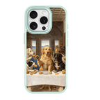 The Last Supper Dogs Green phone case for iPhone 15