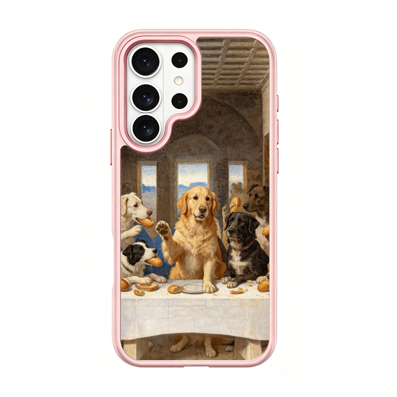 The Last Supper Dogs Pink phone case for Samsung S26 Ultra