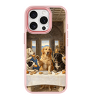 The Last Supper Dogs Pink phone case for iPhone 15