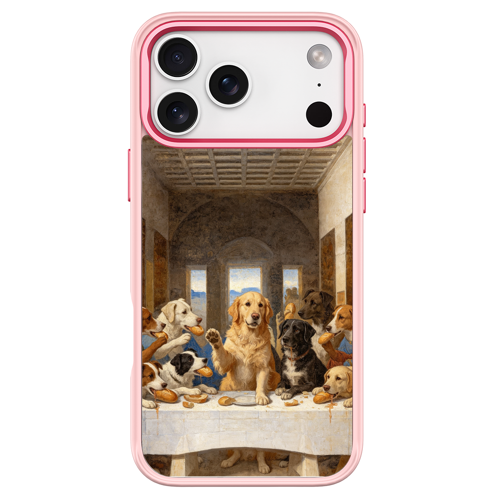 The Last Supper Dogs Pink phone case for iPhone 17 Pro Max