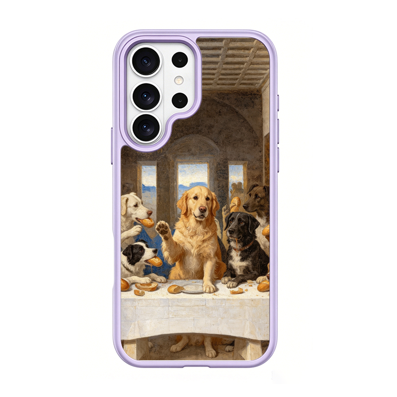 The Last Supper Dogs Purple phone case for Samsung S25 Ultra
