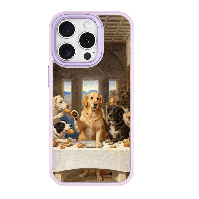The Last Supper Dogs Purple phone case for iPhone 16 Pro Max