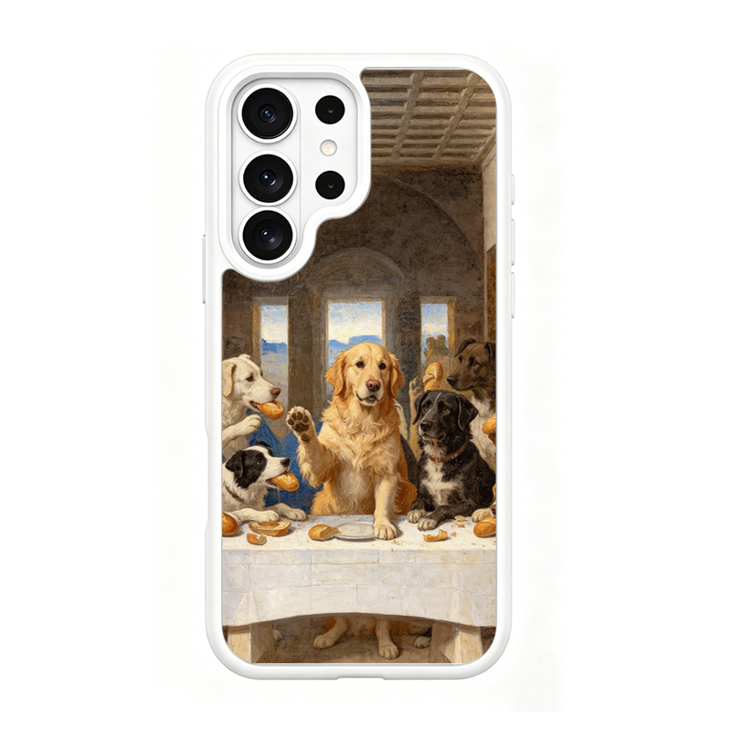 The Last Supper Dogs White phone case for Samsung S25 Ultra