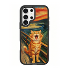 The Scream Cat Black phone case for Samsung S25 Ultra