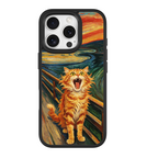 The Scream Cat Black phone case for iPhone 15