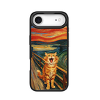 The Scream Cat Black phone case for iPhone 17 Air