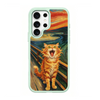 The Scream Cat Green phone case for Samsung S26 Ultra