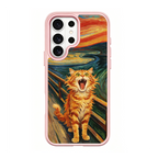 The Scream Cat Pink phone case for Samsung S25 Ultra