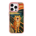 The Scream Cat Pink phone case for iPhone 15 Plus