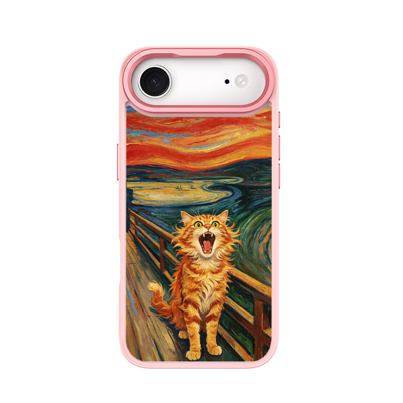 The Scream Cat Pink phone case for iPhone 17 Air
