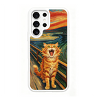 The Scream Cat White phone case for Samsung S26 Ultra
