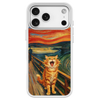 The Scream Cat White phone case for iPhone 17 Pro